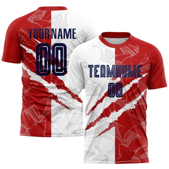 Jersey Uniform Kratzmuster USA Sublimation Fußball Marine-Rot Custom Graffiti Jersey Uniform Kratzmuster USA Sublimation Fußball Marine-Rot Custom Graffiti