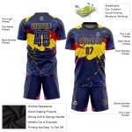 Fußballfigur Trikot Sublimation Custom Royal-Gold Uniform Fußballfigur Trikot Sublimation Custom Royal-Gold Uniform