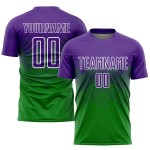 Jersey Sublimation Gras Uniform Grün Custom Lila-Weiß Fußball Jersey Sublimation Gras Uniform Grün Custom Lila-Weiß Fußball