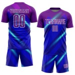Jersey Fußball Sublimation Custom Lines Royal Lila-Weiß Uniform Jersey Fußball Sublimation Custom Lines Royal Lila-Weiß Uniform