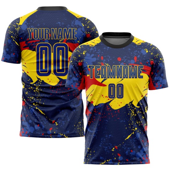Fußballfigur Trikot Sublimation Custom Royal-Gold Uniform Fußballfigur Trikot Sublimation Custom Royal-Gold Uniform