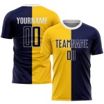 Fußball Custom Uniform Gold Fashion Navy-Weiß Split Sublimation Jersey Fußball Custom Uniform Gold Fashion Navy-Weiß Split Sublimation Jersey