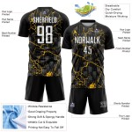 Fußballtrikot Uniform Lightning Custom Sublimation Schwarz Weiß-Gelb Fußballtrikot Uniform Lightning Custom Sublimation Schwarz Weiß-Gelb