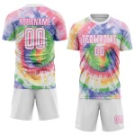 Jersey Uniform Custom Krawatte Weiß-Rosa Dye Sublimation Fußball Jersey Uniform Custom Krawatte Weiß-Rosa Dye Sublimation Fußball
