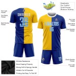 Uniform Split Blau-Gold Jersey Licht Royal Sublimation Mode Custom Fußball Uniform Split Blau-Gold Jersey Licht Royal Sublimation Mode Custom Fußball