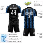 Sublimation Abstrakt Weiß-Pulver Schwarz Fußball Jersey Custom Blau Form Uniform Sublimation Abstrakt Weiß-Pulver Schwarz Fußball Jersey Custom Blau Form Uniform