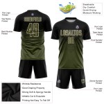 Uniform Trikot Fußball Sublimation Schwarz Custom Olive-Creme Uniform Trikot Fußball Sublimation Schwarz Custom Olive-Creme