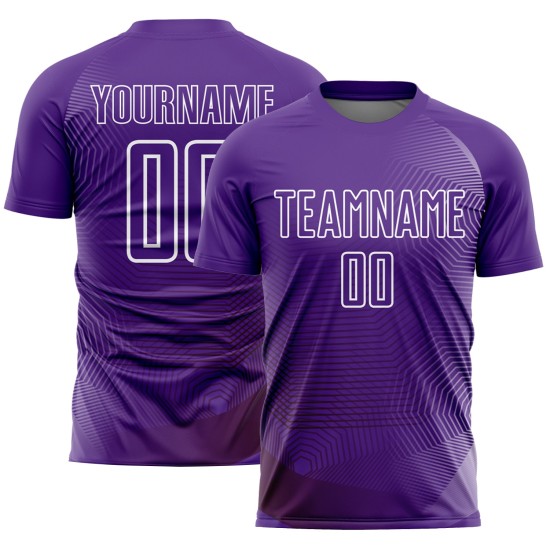 Lila Jersey Fußball Weiß Sublimation Linien Uniform Geometrisch Custom Lila Jersey Fußball Weiß Sublimation Linien Uniform Geometrisch Custom