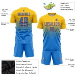 Fußball Sublimation Custom Pulver Gold Blau-Orange Jersey Uniform Fußball Sublimation Custom Pulver Gold Blau-Orange Jersey Uniform