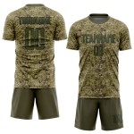 Uniform Custom Sublimation Jersey Salute To Olive-Black Camo Service Soccer Uniform Custom Sublimation Jersey Salute To Olive-Black Camo Service Soccer
