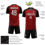 Sublimationstrikot Custom Soccer Weiß-Schwarz Uniform Rot Sublimationstrikot Custom Soccer Weiß-Schwarz Uniform Rot