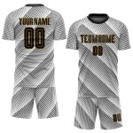 Benutzerdefinierte schwarz-alte Uniform Gold Fußball weiß Sublimation Jersey Benutzerdefinierte schwarz-alte Uniform Gold Fußball weiß Sublimation Jersey