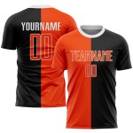 Jersey Orange-Weiß Fußball Custom Fashion Split Sublimation Schwarze Uniform Jersey Orange-Weiß Fußball Custom Fashion Split Sublimation Schwarze Uniform