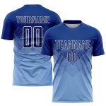 Hellblaues Fußballtrikot mit Royal-Creme-Sublimation, individuell Hellblaues Fußballtrikot mit Royal-Creme-Sublimation, individuell