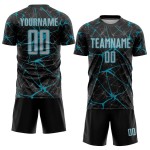 Uniform Fußball Custom Jersey Sublimation Schwarz Grau-Blaugrün Uniform Fußball Custom Jersey Sublimation Schwarz Grau-Blaugrün