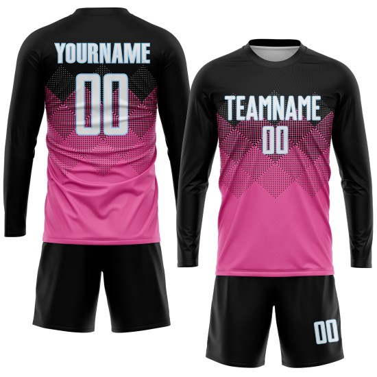 Jersey Schwarz-Licht Quadrat Uniform Form Blau Custom Gradient Sublimation Fußball Rosa Jersey Schwarz-Licht Quadrat Uniform Form Blau Custom Gradient Sublimation Fußball Rosa