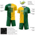 Uniform Fashion Fußball Sublimation Trikot Gold Kelly Custom Grün-Weiß Split Uniform Fashion Fußball Sublimation Trikot Gold Kelly Custom Grün-Weiß Split
