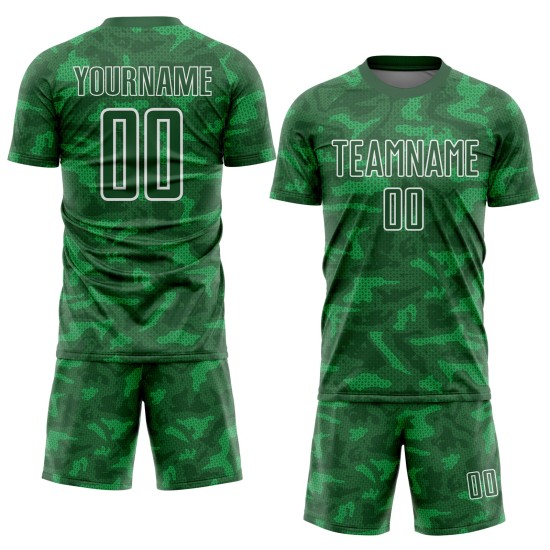 Uniform Jersey Grün Kelly Sublimation Formen Fußball Custom Weiß Geometrisch Uniform Jersey Grün Kelly Sublimation Formen Fußball Custom Weiß Geometrisch