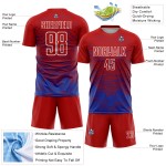 Thunder Soccer Jersey Custom Line Sublimation Rot Blau-Weiß Uniform Thunder Soccer Jersey Custom Line Sublimation Rot Blau-Weiß Uniform