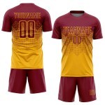 Benutzerdefinierte Jersey Sublimation Crimson Uniform Fußball Gold Benutzerdefinierte Jersey Sublimation Crimson Uniform Fußball Gold