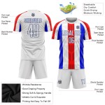 Uniform Sublimation Fußball Weiß Custom Jersey Weiß-Royal Uniform Sublimation Fußball Weiß Custom Jersey Weiß-Royal