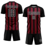 Jersey Schwarz Linie Purpur-Weiß Uniform Fußball Sublimation Custom Jersey Schwarz Linie Purpur-Weiß Uniform Fußball Sublimation Custom