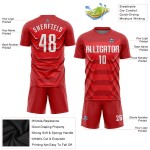 Fußballuniform Custom Weiß Trikot Sublimation Rot Fußballuniform Custom Weiß Trikot Sublimation Rot