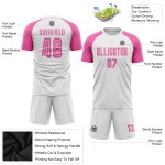 Rosa Fußballtrikot Weiße Uniform Benutzerdefinierte Sublimation Rosa Fußballtrikot Weiße Uniform Benutzerdefinierte Sublimation