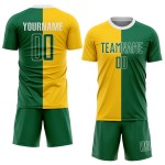 Uniform Fashion Fußball Sublimation Trikot Gold Kelly Custom Grün-Weiß Split Uniform Fashion Fußball Sublimation Trikot Gold Kelly Custom Grün-Weiß Split