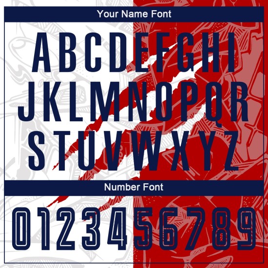 Jersey Uniform Kratzmuster USA Sublimation Fußball Marine-Rot Custom Graffiti Jersey Uniform Kratzmuster USA Sublimation Fußball Marine-Rot Custom Graffiti