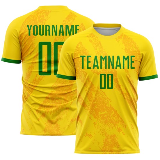 Sublimation Gras Gold Uniform Jersey Fußball Grün Custom Sublimation Gras Gold Uniform Jersey Fußball Grün Custom