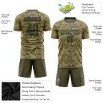 Uniform Custom Sublimation Jersey Salute To Olive-Black Camo Service Soccer Uniform Custom Sublimation Jersey Salute To Olive-Black Camo Service Soccer
