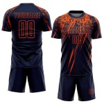 Orange Trikot Fußball Custom Uniform Navy Sublimation Orange Trikot Fußball Custom Uniform Navy Sublimation