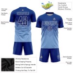 Hellblaues Fußballtrikot mit Royal-Creme-Sublimation, individuell Hellblaues Fußballtrikot mit Royal-Creme-Sublimation, individuell