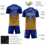 Gold Fußballuniform Royal-White Jersey Alte benutzerdefinierte Sublimation Gold Fußballuniform Royal-White Jersey Alte benutzerdefinierte Sublimation