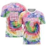Jersey Uniform Custom Krawatte Weiß-Rosa Dye Sublimation Fußball Jersey Uniform Custom Krawatte Weiß-Rosa Dye Sublimation Fußball