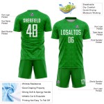 Grün Weiß Jersey Uniform Formen Gras Fußball Benutzerdefinierte Geometrische Sublimation Grün Weiß Jersey Uniform Formen Gras Fußball Benutzerdefinierte Geometrische Sublimation