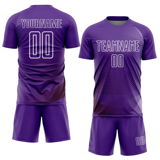 Lila Jersey Fußball Weiß Sublimation Linien Uniform Geometrisch Custom Lila Jersey Fußball Weiß Sublimation Linien Uniform Geometrisch Custom