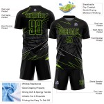 Linien Sublimation Fußball Grün Custom Jersey Uniform Neon Schwarz Linien Sublimation Fußball Grün Custom Jersey Uniform Neon Schwarz
