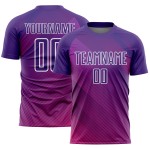 Sublimation Weiß Uniform Jersey Fußball Linien Benutzerdefinierte Lila Sublimation Weiß Uniform Jersey Fußball Linien Benutzerdefinierte Lila
