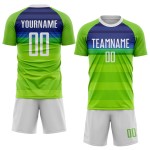 Fußball Grün Custom Weiß-Royal Jersey Neon Sublimation Uniform Fußball Grün Custom Weiß-Royal Jersey Neon Sublimation Uniform