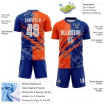 Sublimation Fußball Muster Graffiti Scratch Royal-Orange Custom Uniform Jersey Sublimation Fußball Muster Graffiti Scratch Royal-Orange Custom Uniform Jersey