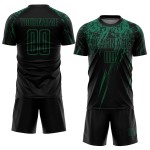 Sublimation Schwarz Trikot Grün Uniform Fußball Kelly Custom Sublimation Schwarz Trikot Grün Uniform Fußball Kelly Custom