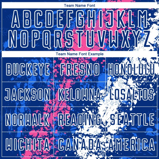 Benutzerdefinierte tropfende Sublimation Kunst rosa-weiß Jersey Fußball Royal Uniform Splatter Benutzerdefinierte tropfende Sublimation Kunst rosa-weiß Jersey Fußball Royal Uniform Splatter