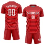 Fußballuniform Custom Weiß Trikot Sublimation Rot Fußballuniform Custom Weiß Trikot Sublimation Rot