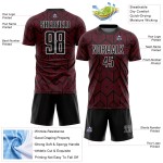 Crimson Geometric Sublimation Shapes Schwarz-Weiß Custom Uniform Abstraktes Fußballtrikot Crimson Geometric Sublimation Shapes Schwarz-Weiß Custom Uniform Abstraktes Fußballtrikot