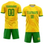 Sublimation Gras Gold Uniform Jersey Fußball Grün Custom Sublimation Gras Gold Uniform Jersey Fußball Grün Custom