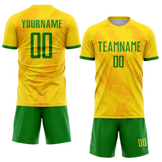 Sublimation Gras Gold Uniform Jersey Fußball Grün Custom Sublimation Gras Gold Uniform Jersey Fußball Grün Custom