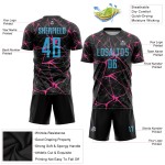 Schwarz Blau-Rosa Custom Jersey Fußball Sublimation Sky Uniform Schwarz Blau-Rosa Custom Jersey Fußball Sublimation Sky Uniform