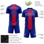 Fußball Sublimation Uniform Royal-Weiß Trikot Custom Rot Fußball Sublimation Uniform Royal-Weiß Trikot Custom Rot